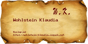 Wohlstein Klaudia névjegykártya